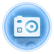 Camera icon ice, isolated on white background Camera icon ice, isolated on white background