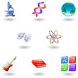 Glossy category education web icons