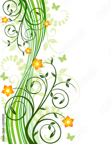  Spring background with orange flowers