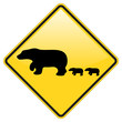 Bear Crossing Warning Sign with Glossy effect Bear Crossing Warning Sign with Glossy effect