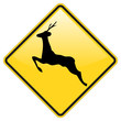 Dear crossing warning sign with glossy effect Dear crossing warning sign with glossy effect