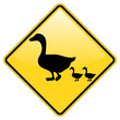Duck crossing warning sign with glossy effect Duck crossing warning sign with glossy effect