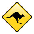 Kangaroo warning sign with glossy effect Kangaroo warning sign with glossy effect