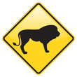 Lion Warning sign with glossy effect Lion Warning sign with glossy effect