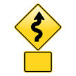 Zig Zag Road Warning Sign with Glossy effect Zig Zag Road Warning Sign with Glossy effect