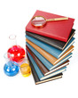 Books and a magnifier Books and a magnifier