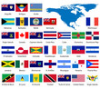 Detailed North American Flags and Map Detailed North American Flags and Map