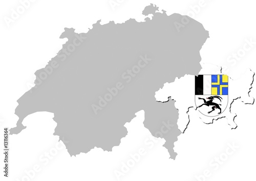 Kanton Graubünden auf Schweiz