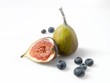 frische Feige mit Blaubeeren