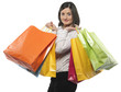 .portrait of one happy young adult girl with colored bags.. .portrait of one happy young adult girl with colored bags..