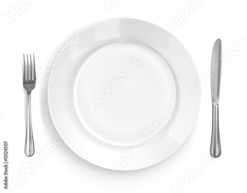 Illustration: Place Setting with Plate, Knife & Fork Place Setting with Plate, Knife & Fork