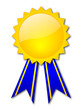 Gold Winner's Badge (with blue ribbon)