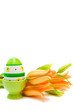 easter egg and orange lily isolated on white