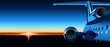 Vector airplane at sunrise