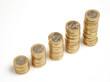 Fila de monedas de euro