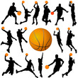 basketball player and ball vector