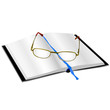 reading glasses on a book