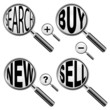 magnify glass with messages vector