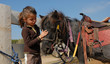Photo: fillette et son shetland. fillette et son shetland.