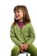 Sitting smile young girl