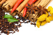 Mixed flavoring food on white background