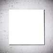 White frame on white brick wall White frame on white brick wall