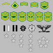 US Army rank insignia for officers and enlisted in vector