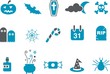 Vector icons pack - Blue Series, halloween collection
