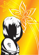 The having fun girl on an abstract background