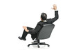 A young businessman in a chair A young businessman in a chair