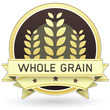 Whole grain food and product label or sticker