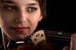 Violin playing closeup