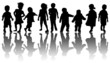 Silhouettes of kids