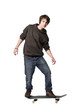 Boy standing on a skateboard