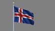 Flag of Iceland with alpha matte for easy isolation