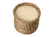 Basket of rice isolated on white background