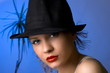 Photo-session in studio of the young beautiful blondy woman Photo-session in studio of the young beautiful blondy woman