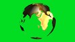 Gold earth globe rotating on green screen - digital animation Gold earth globe rotating on green screen - digital animation