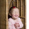 Toddler in big basket