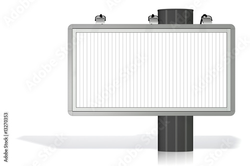 Illustration: Panneau publicitaire sur fond blanc Panneau publicitaire sur fond blanc