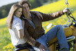 couple biking