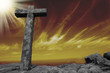 cross at sunset