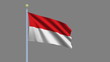 Flag of Monaco with alpha matte for easy isolation
