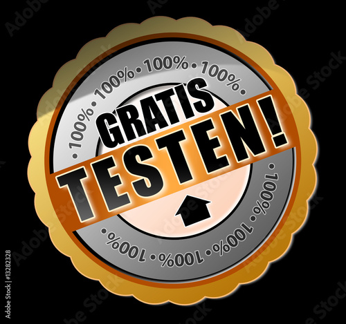 Illustration: Gratis testen! Button Gratis testen! Button