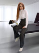 businesswoman with magazine