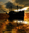 Ship sunset