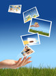 Beautiful woman hand with a lot of pictures. Beautiful woman hand with a lot of pictures.