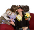 Blindfolded mother