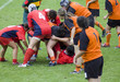 Mêlée spontanée en rugby féminin