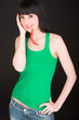 cute girl with chili pepper